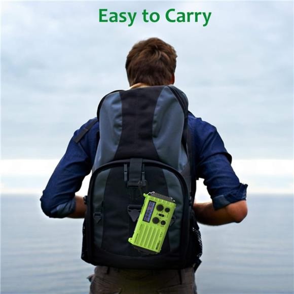 Emergency Radio Hand Crank Solar, AM/FM/SW NOAA Weather Radio, Portable Battery - Picture 5 of 6